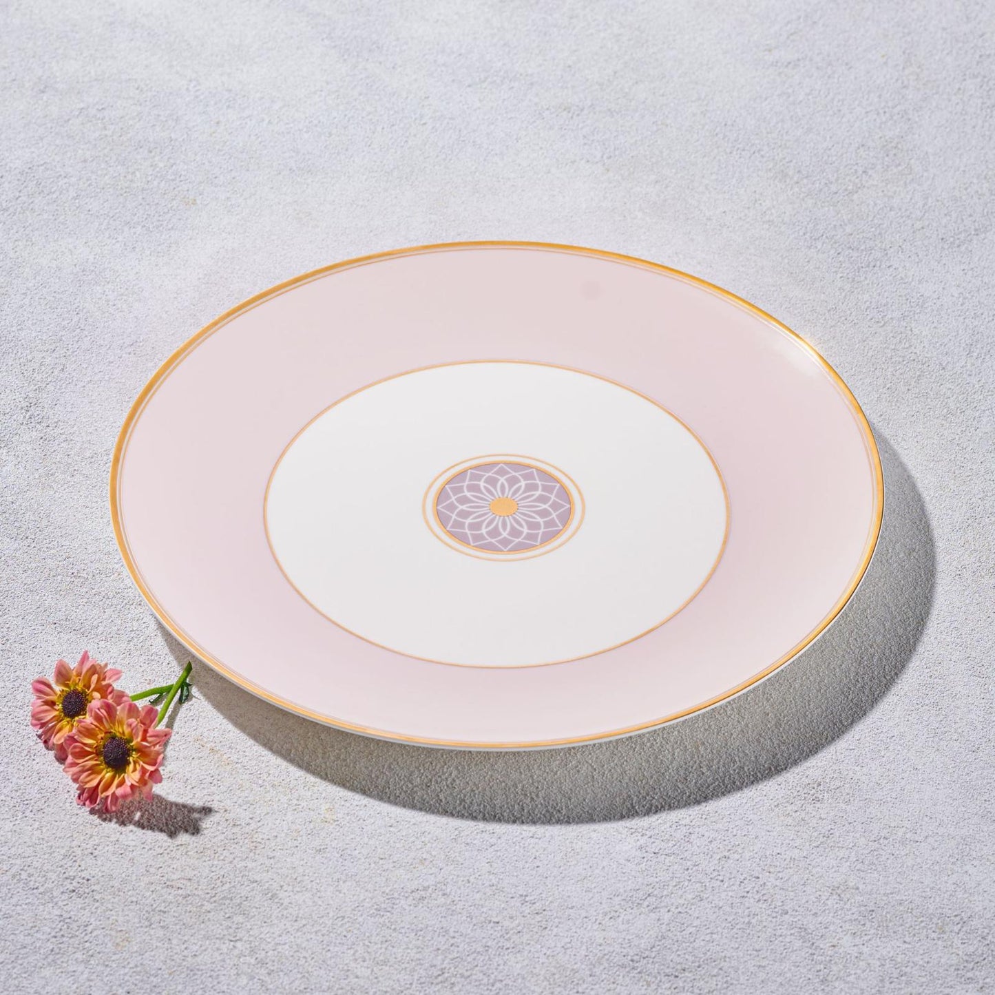 Gold and Pink Scallop Charger
