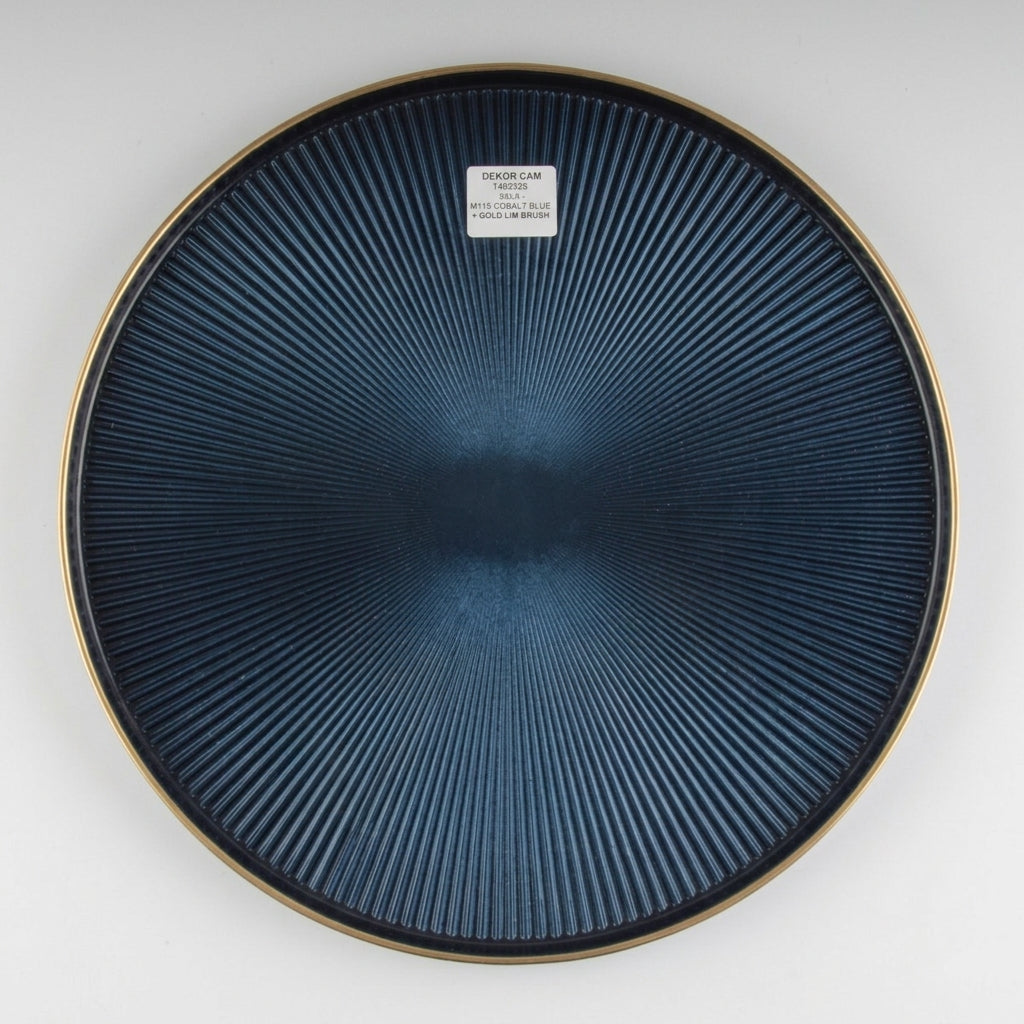 Domo Glass Charger with Gold Rim