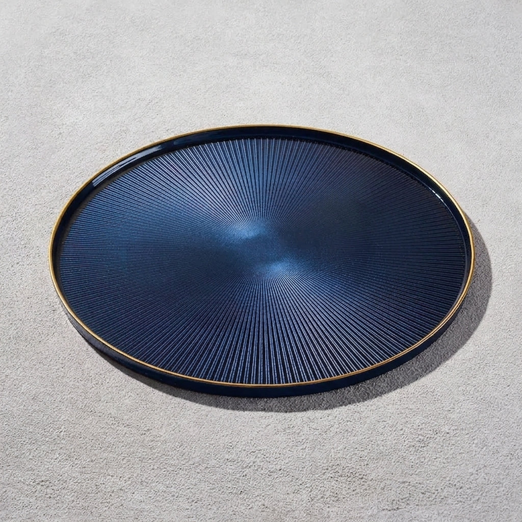 Domo Glass Charger with Gold Rim