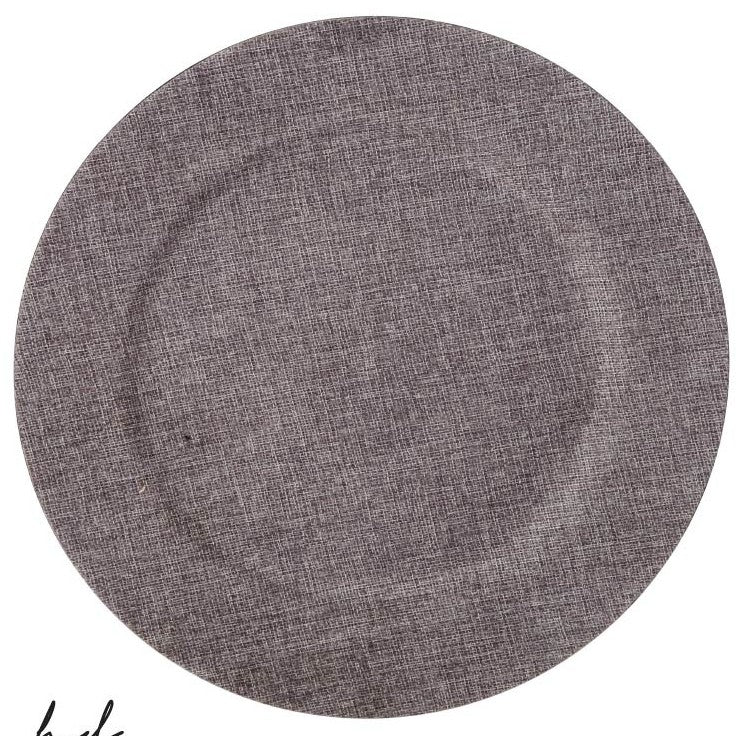 Linen Look Grey Charger 13”