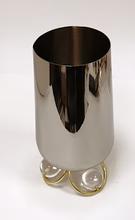 Silver Vase with Clear Ball Leg Base - 10.6"H