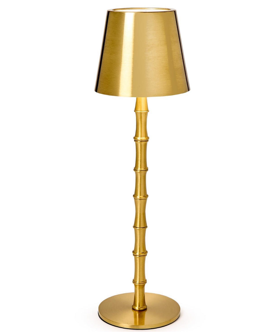 LED Cordless Gold Bamboo Lamp
