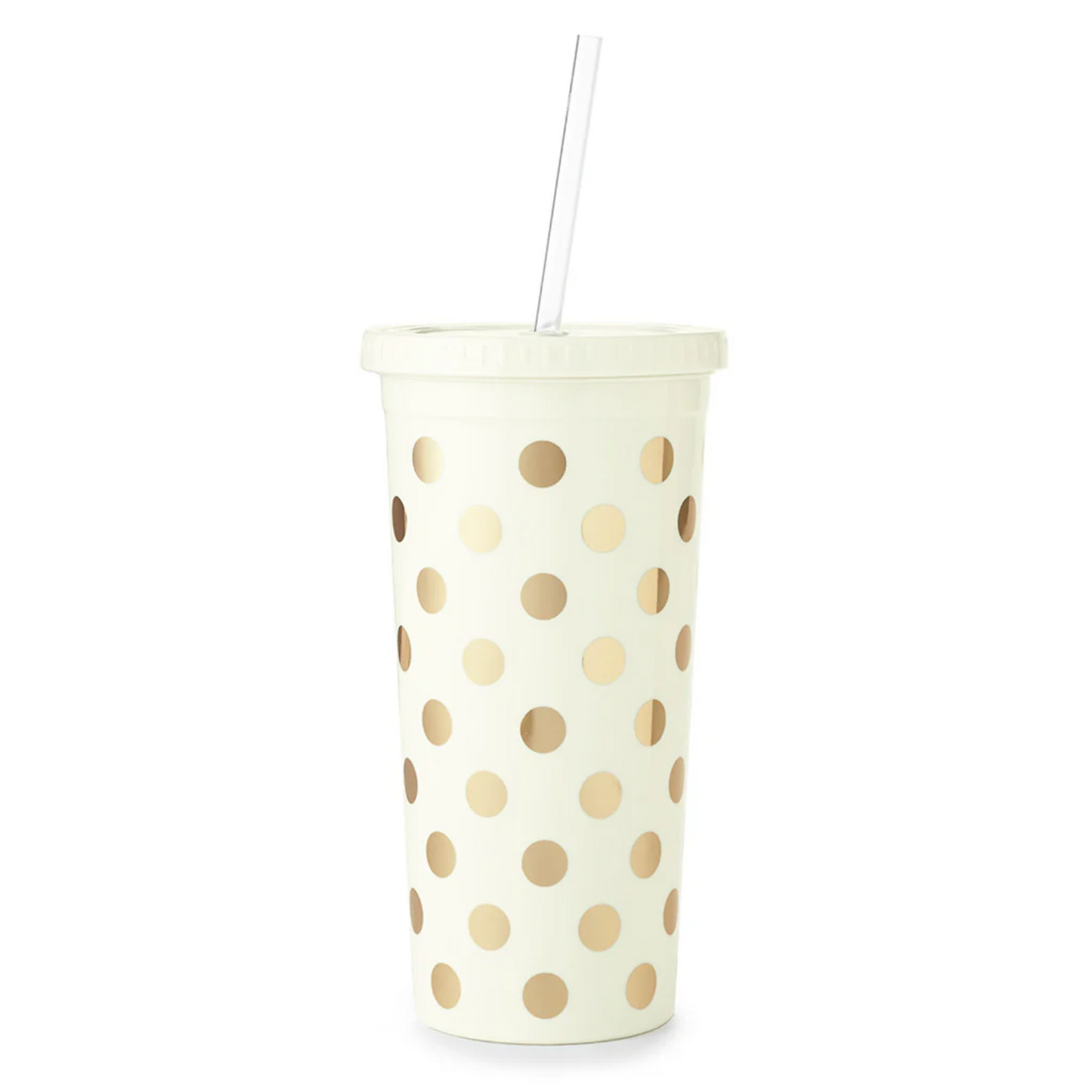 Gold Dots Tumbler With Straw
