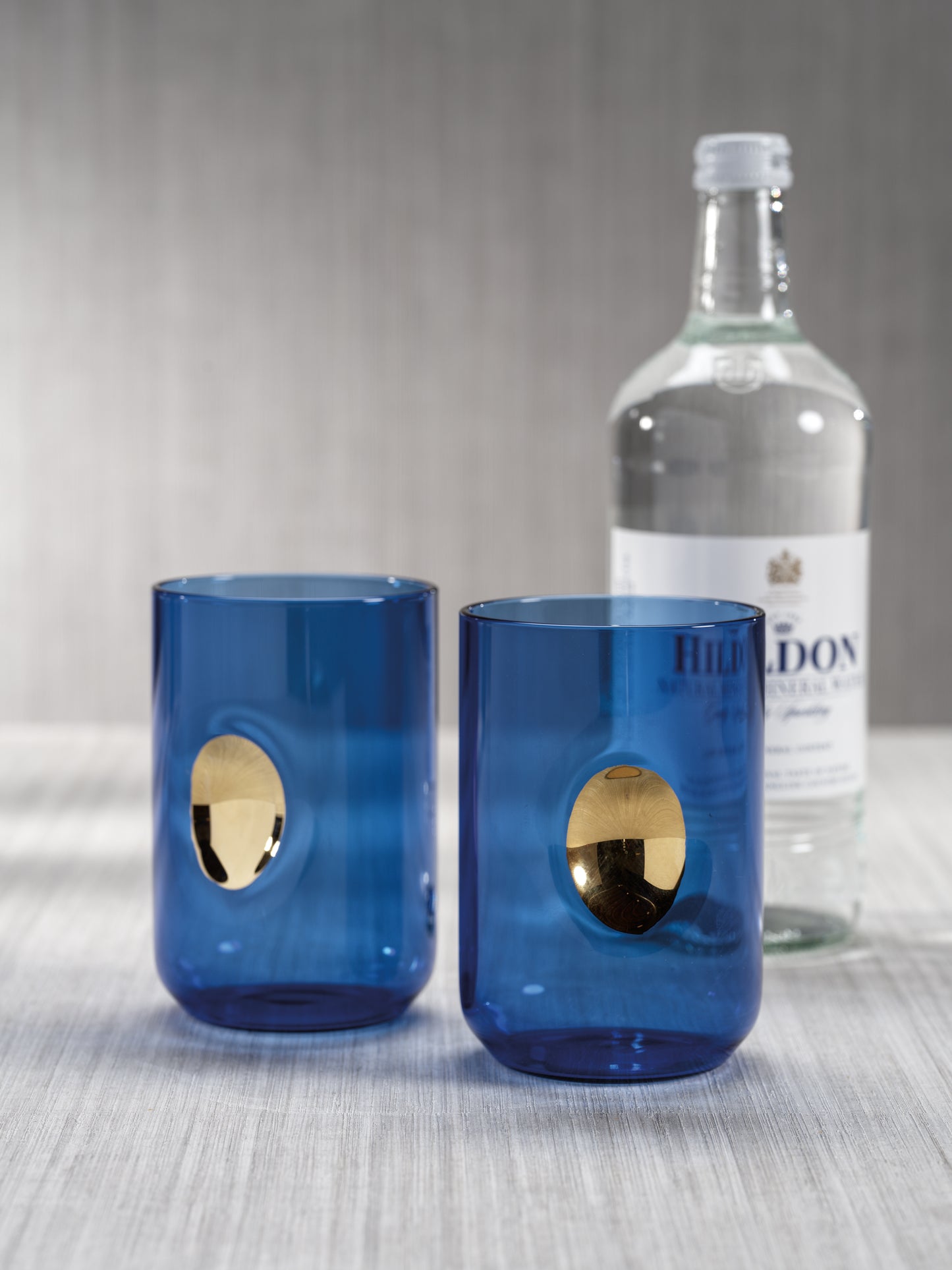 Aperitivo Tumbler w/ Gold Accent Cobalt Blue -Set of 4