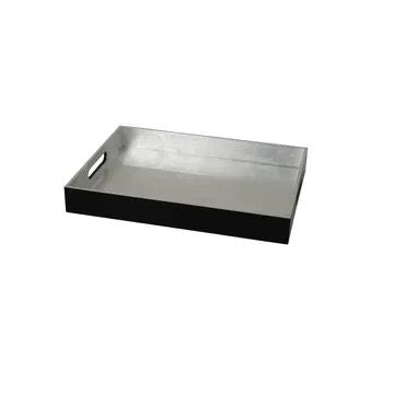 Bamboo medium serving tray - Silver/Black