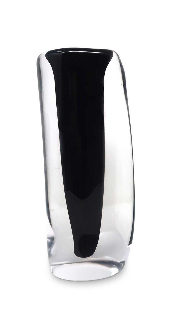 Tall Dbl Wall Black Glass Vase