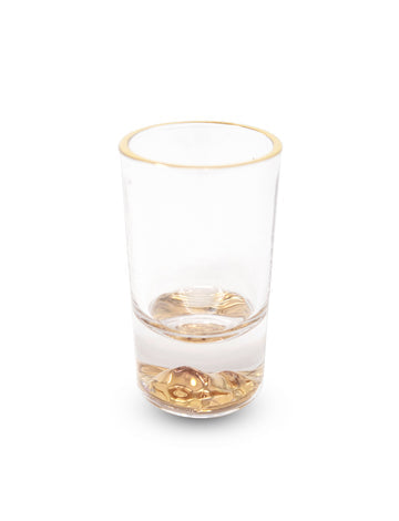 Glass Gold Rim Shot Glasses Set of 6