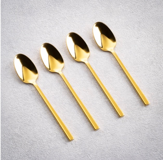 Shiny Gold Dip Spoons-4 Pc