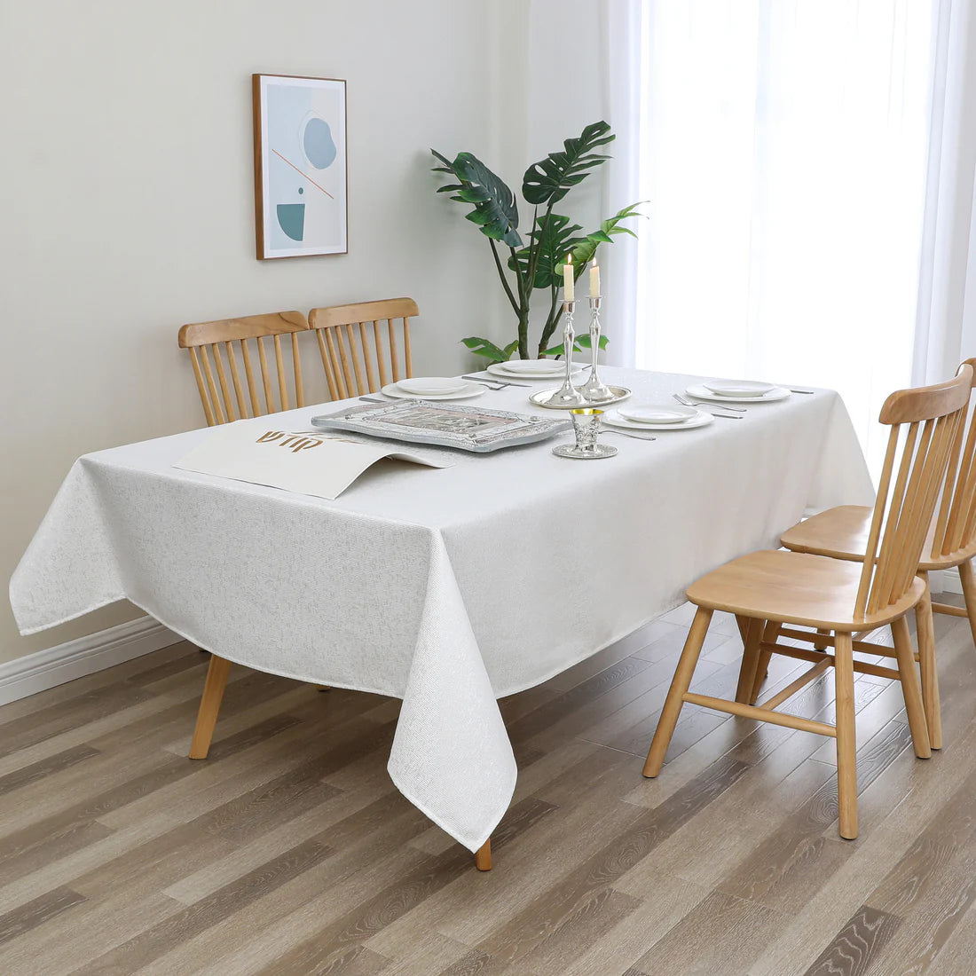 Sandstone White Tablecloth