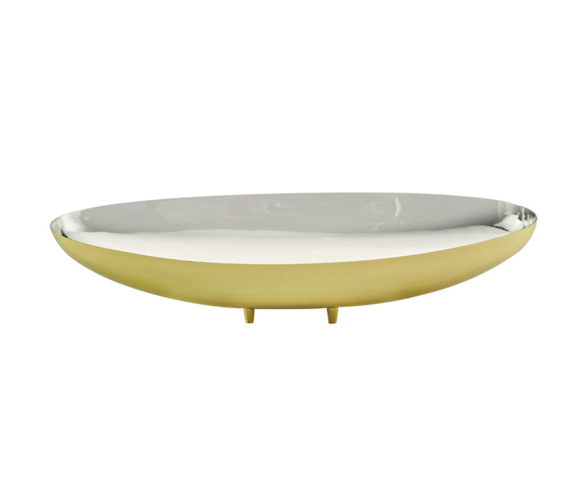 Oval Bowl W/Feet - Gold