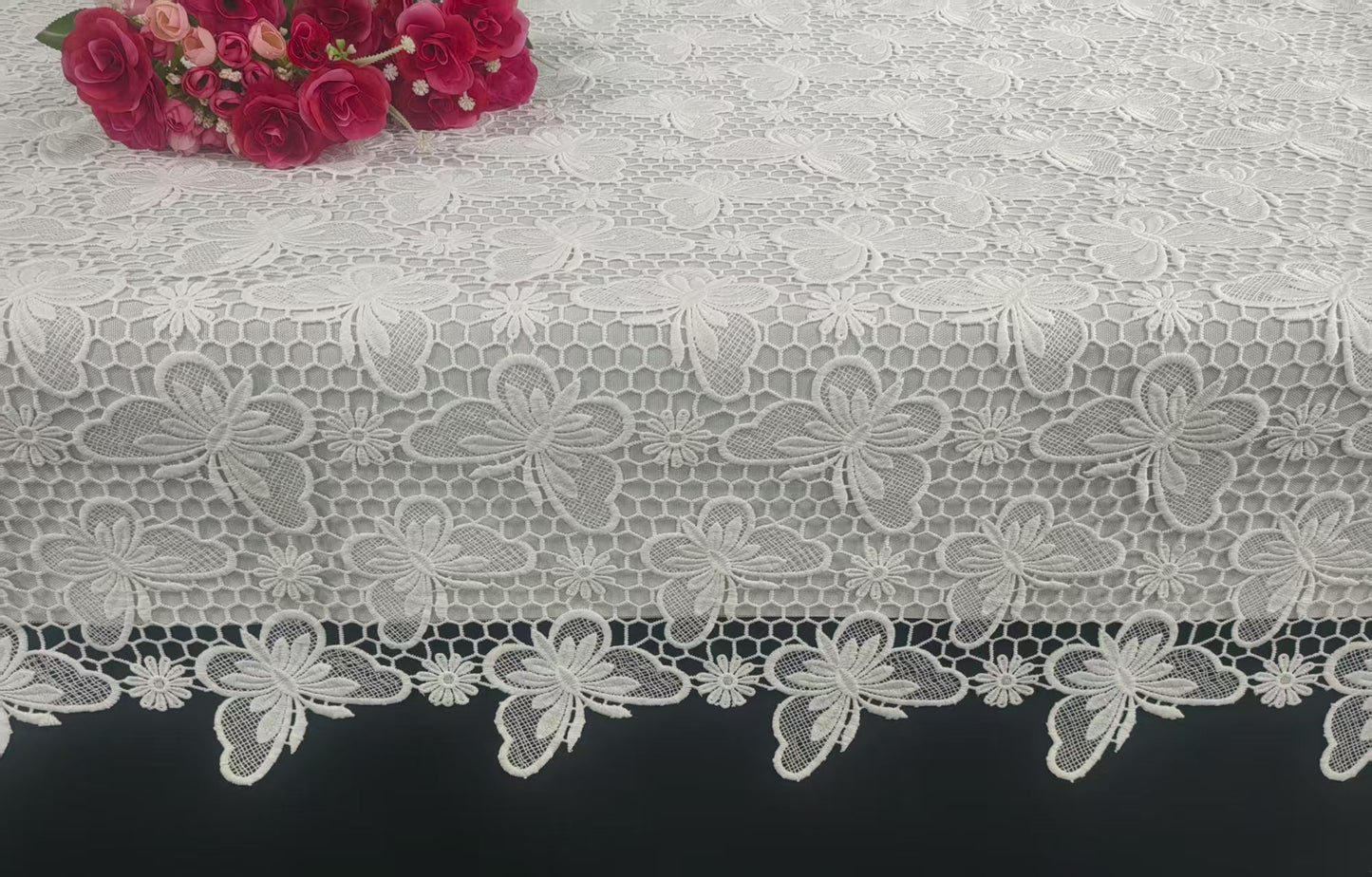 Lace Butterfly Lined Tablecloth