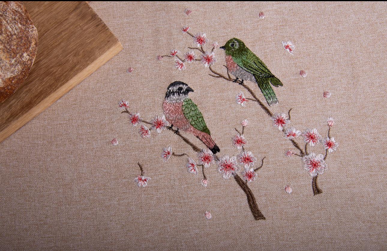 Birds Natural Tablecloth