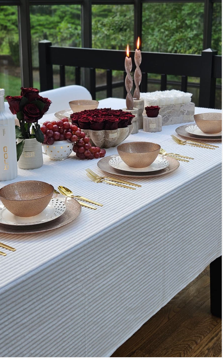Lisbon Ribbed Velvet Tablecloth