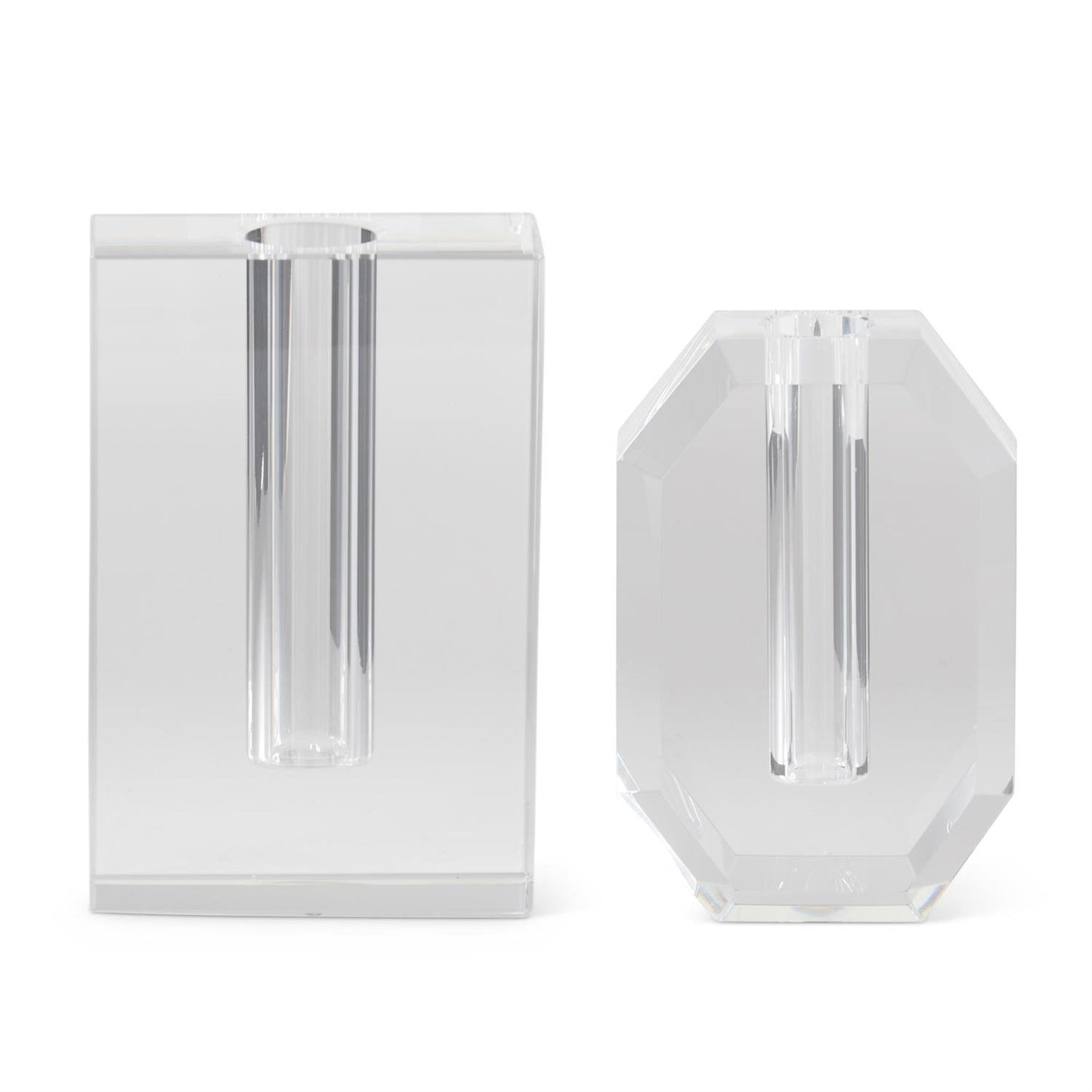 Crystal Glass Geometric Bud Vases