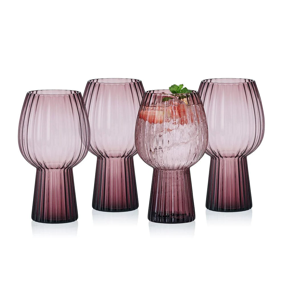 Phoebe Optic Set of 4 Goblet Glasses
