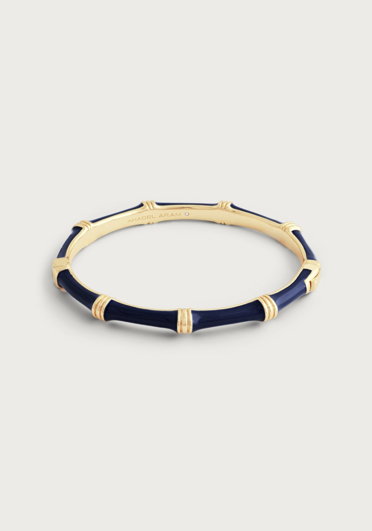 Bamboo Enameled Hinged Bangle Atlantic Navy Blue