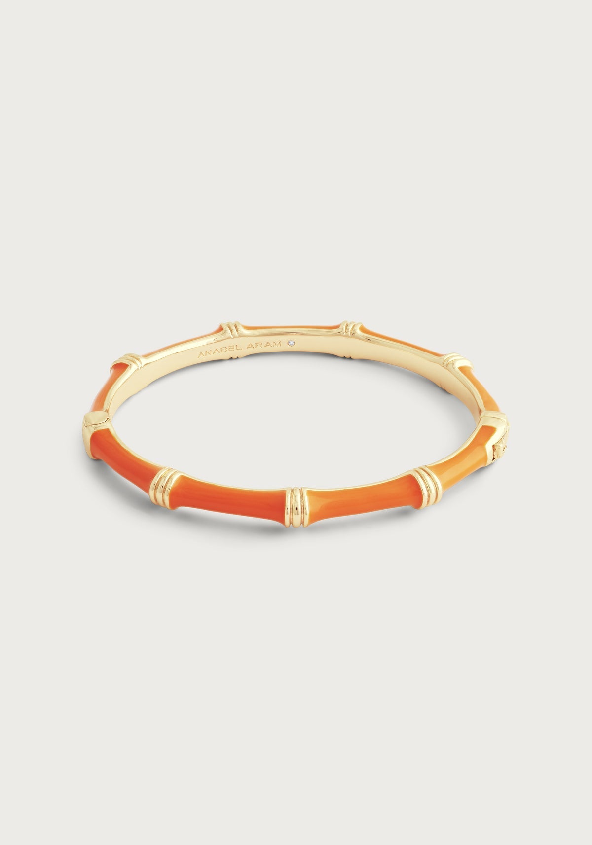 Bamboo Enameled Hinged Bangle Clementine