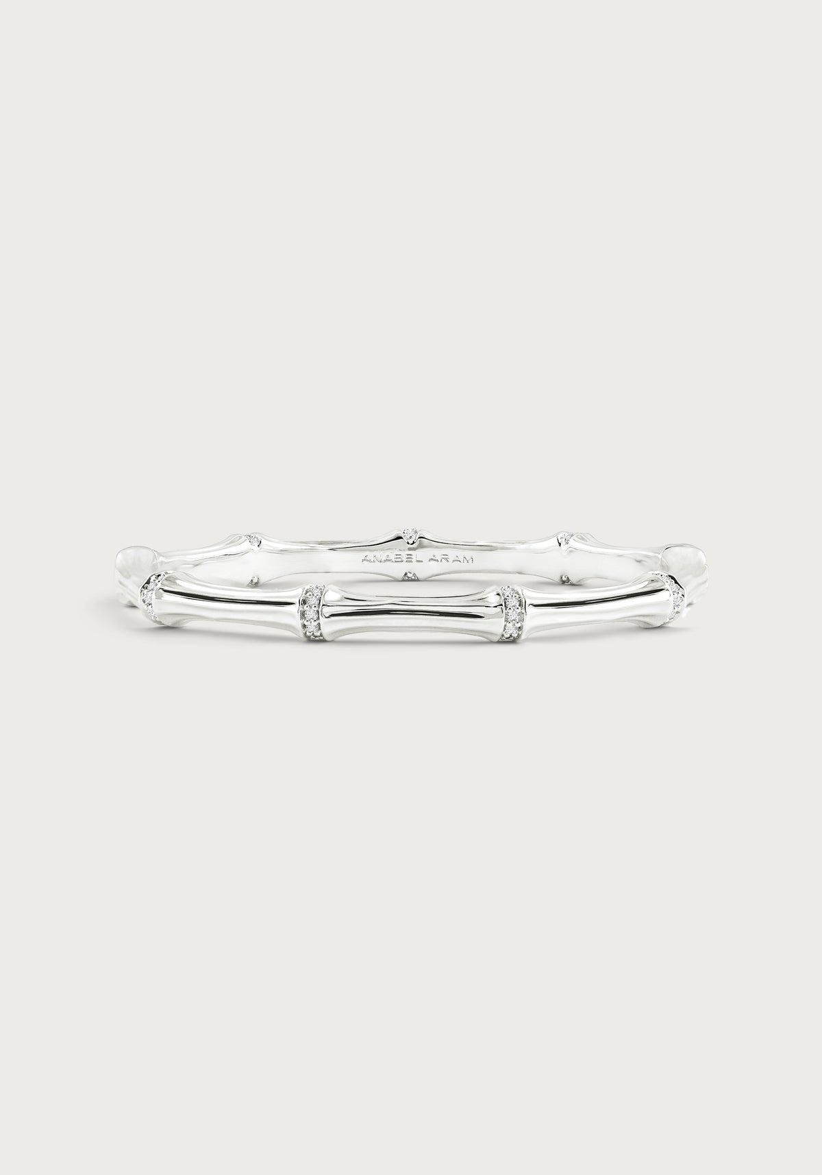 Bamboo Hinged Bangle Silver