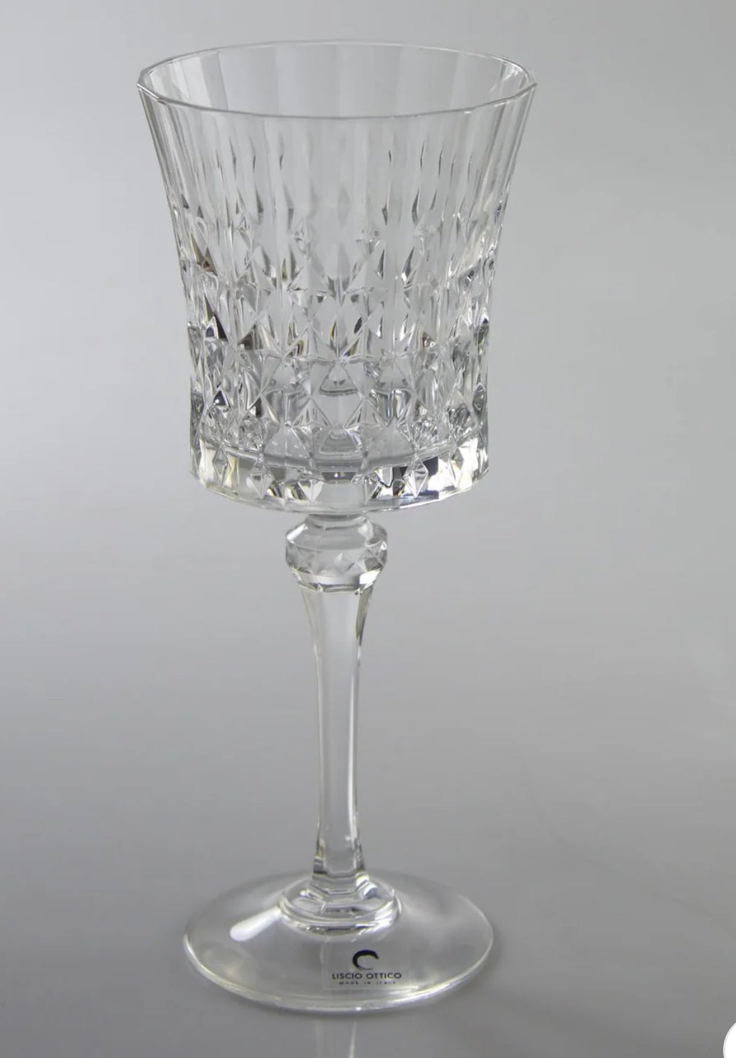 Diamond Water Glasses Clear Set of 6