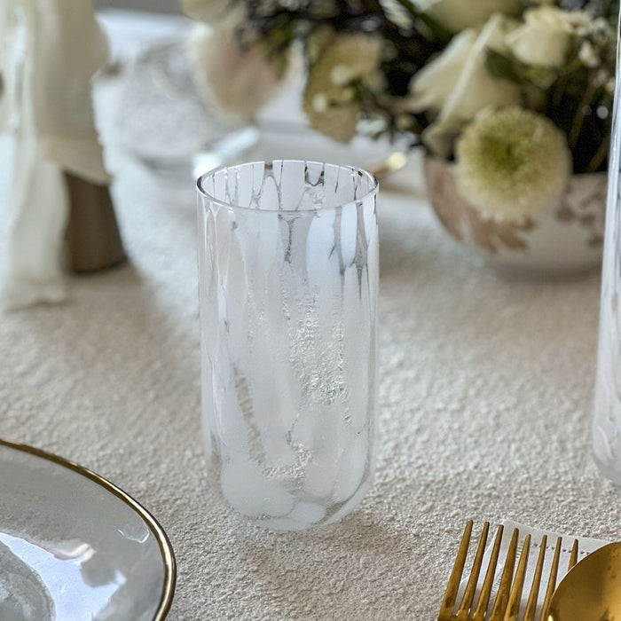 Stained White Glasses Set of 6