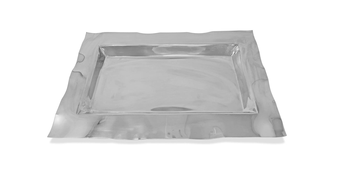 Stainless Steel Tray with Wavy Edge 17.75 x 11.75