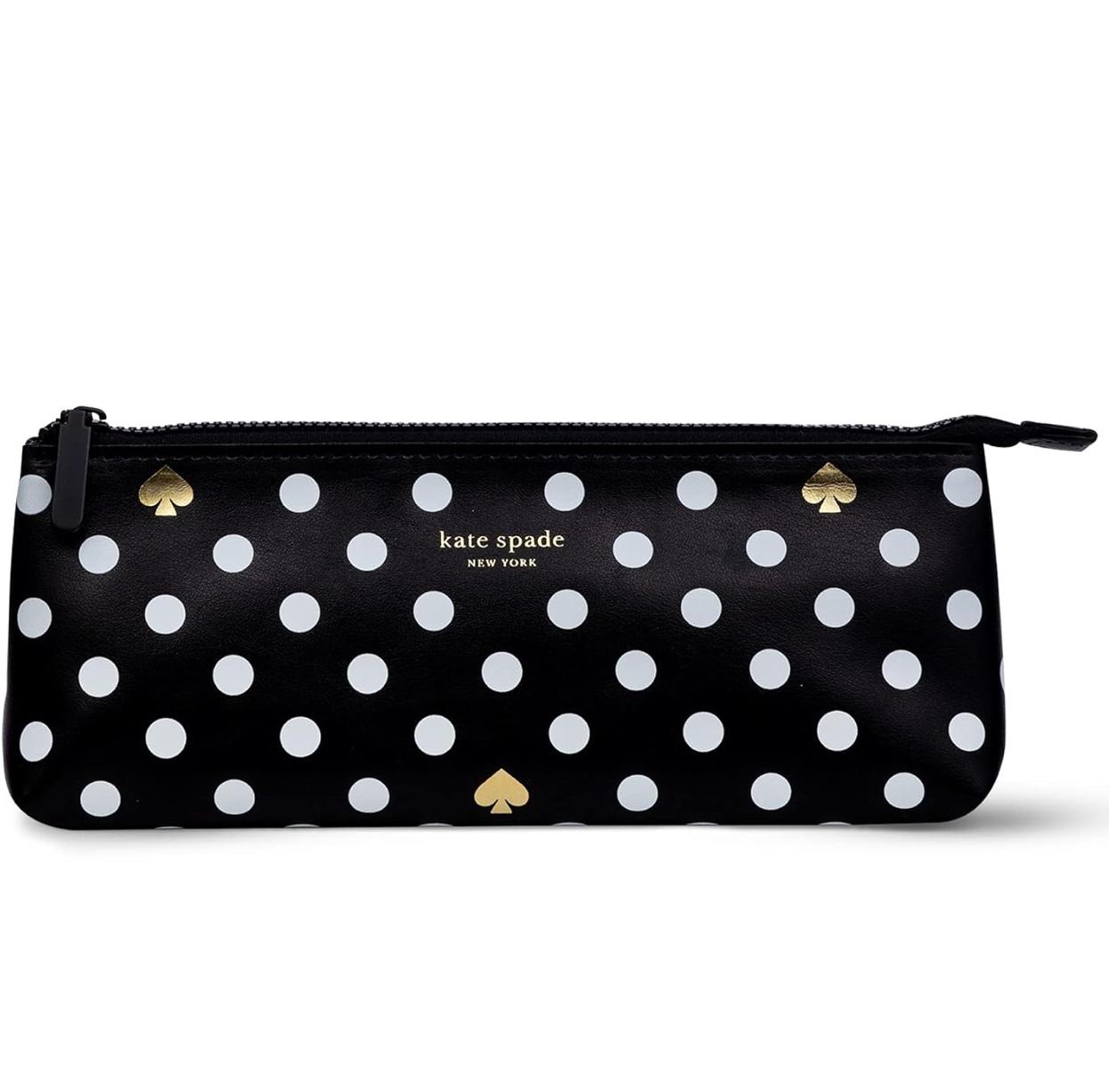 Polka Dots Pencil Case-Black/White