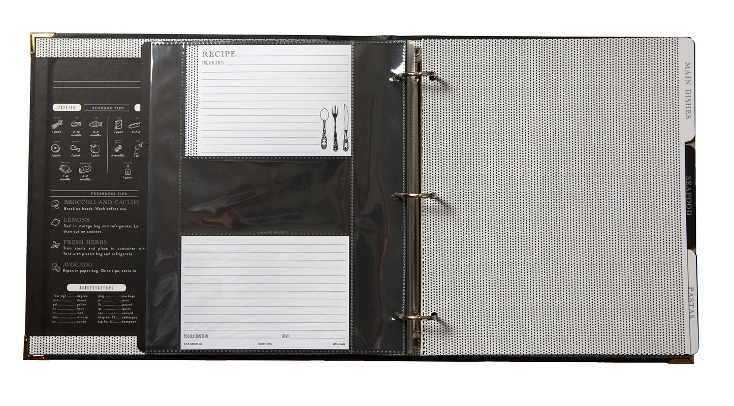 Black Recipe Binder 8.5 X 11