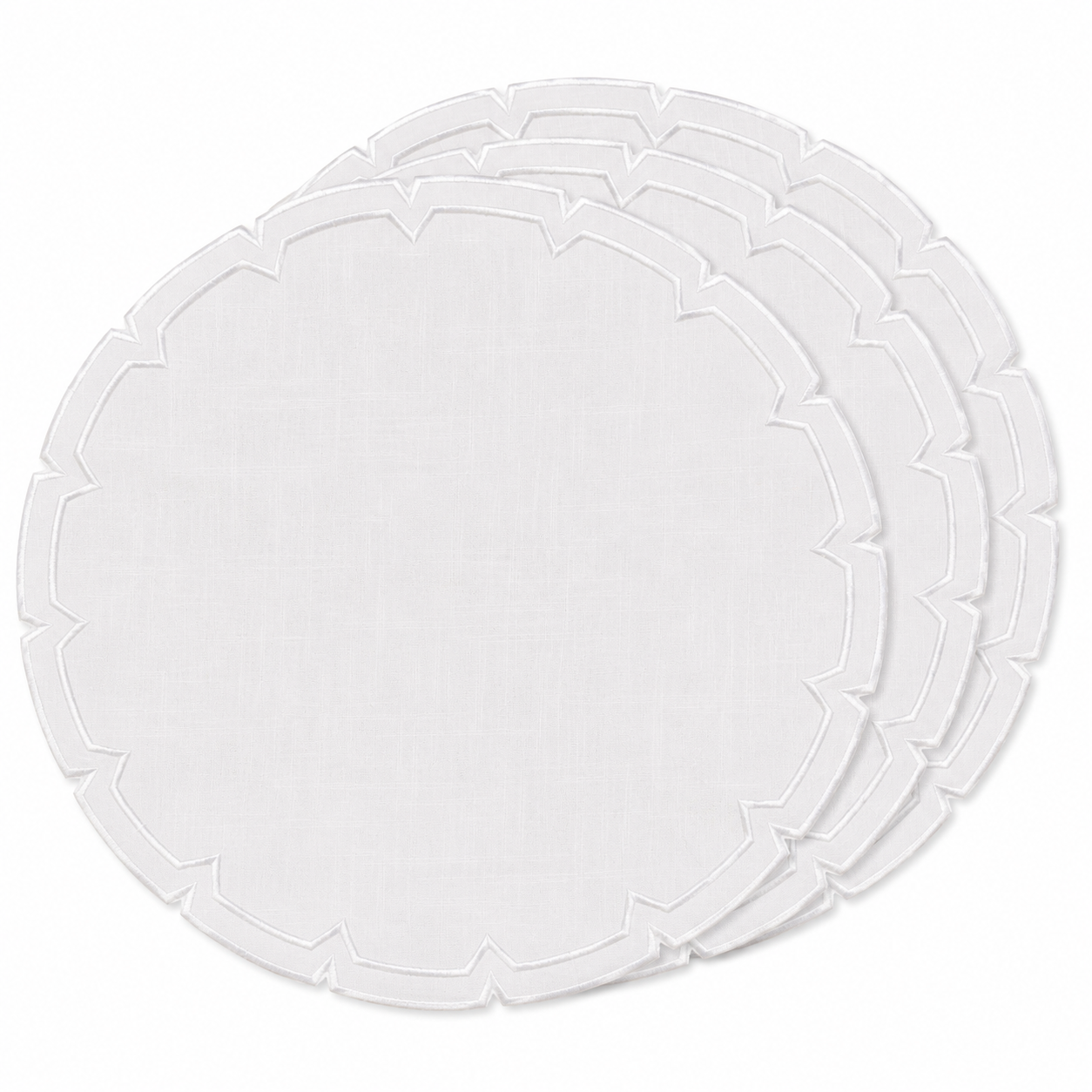 Embroidered Modern Double Layer Charger 15” Set of 4