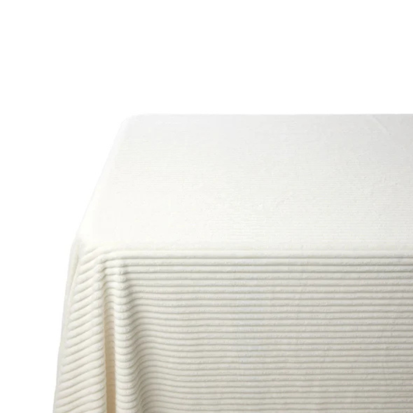 Lisbon Cream Ribbed Velvet Tablecloth