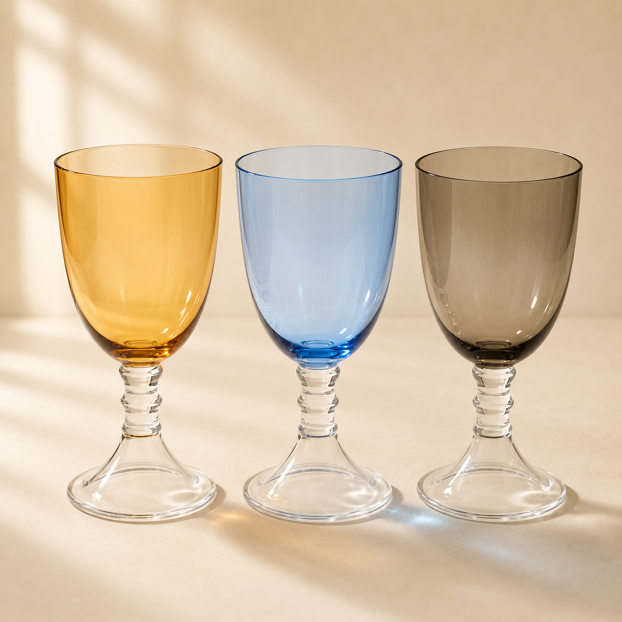 Iris Glass Goblet with Clear Stem 18oz