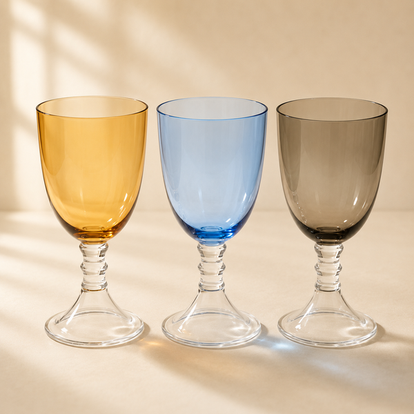 Iris Glass Goblet with Clear Stem 18oz