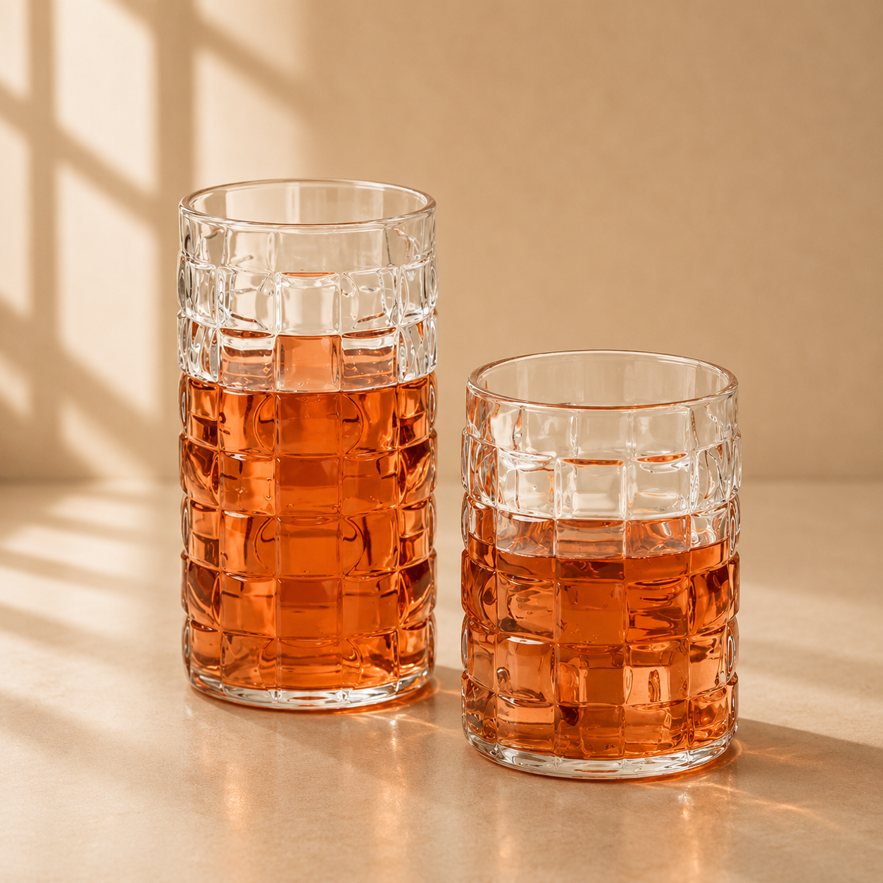 Cubed Acrylic Drinking Glasses Set of 4