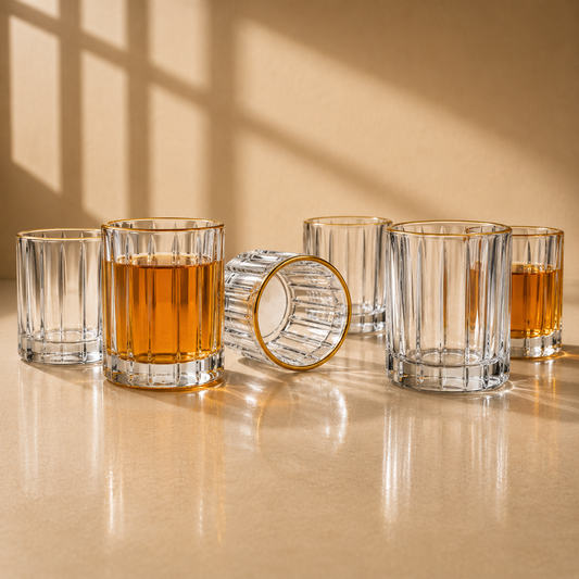 Parallels Rim Shot Glass Set of 6