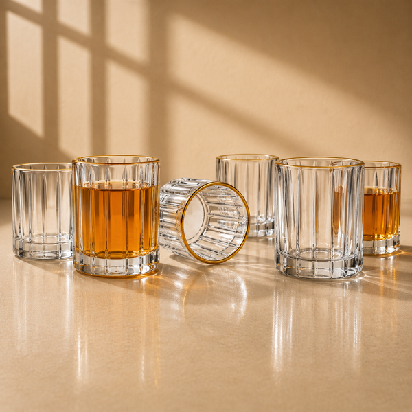 Parallels Rim Shot Glass Set of 6