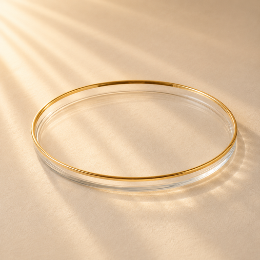 Glass Chargers with Gold Rim