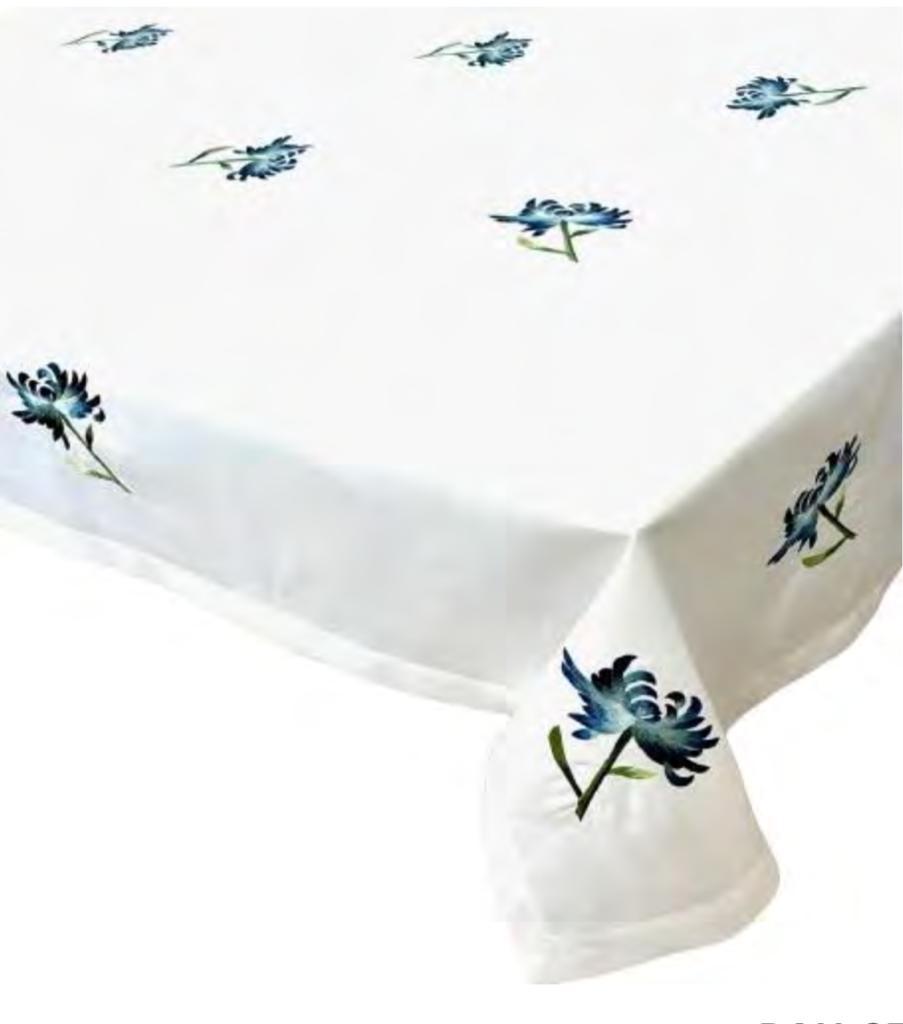 Blue Flower Tablecloth