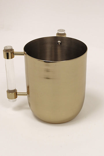 Metal Wash Cup Gold with Clear Handles