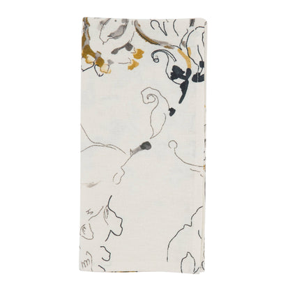 Abstract Floral Dinner Napkins: Marigold 20" Set of 4