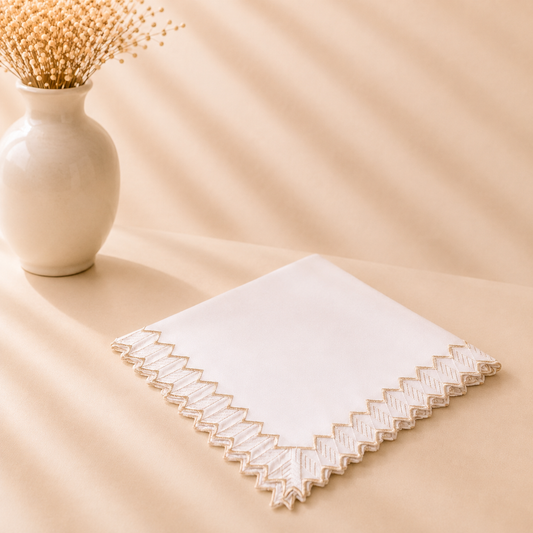 Geometric Chevron Border Napkin 20"X20" Set of 4