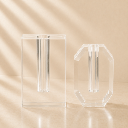 Crystal Glass Geometric Bud Vases