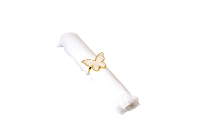 Ivory/Gold Btf Napkin Rings-6