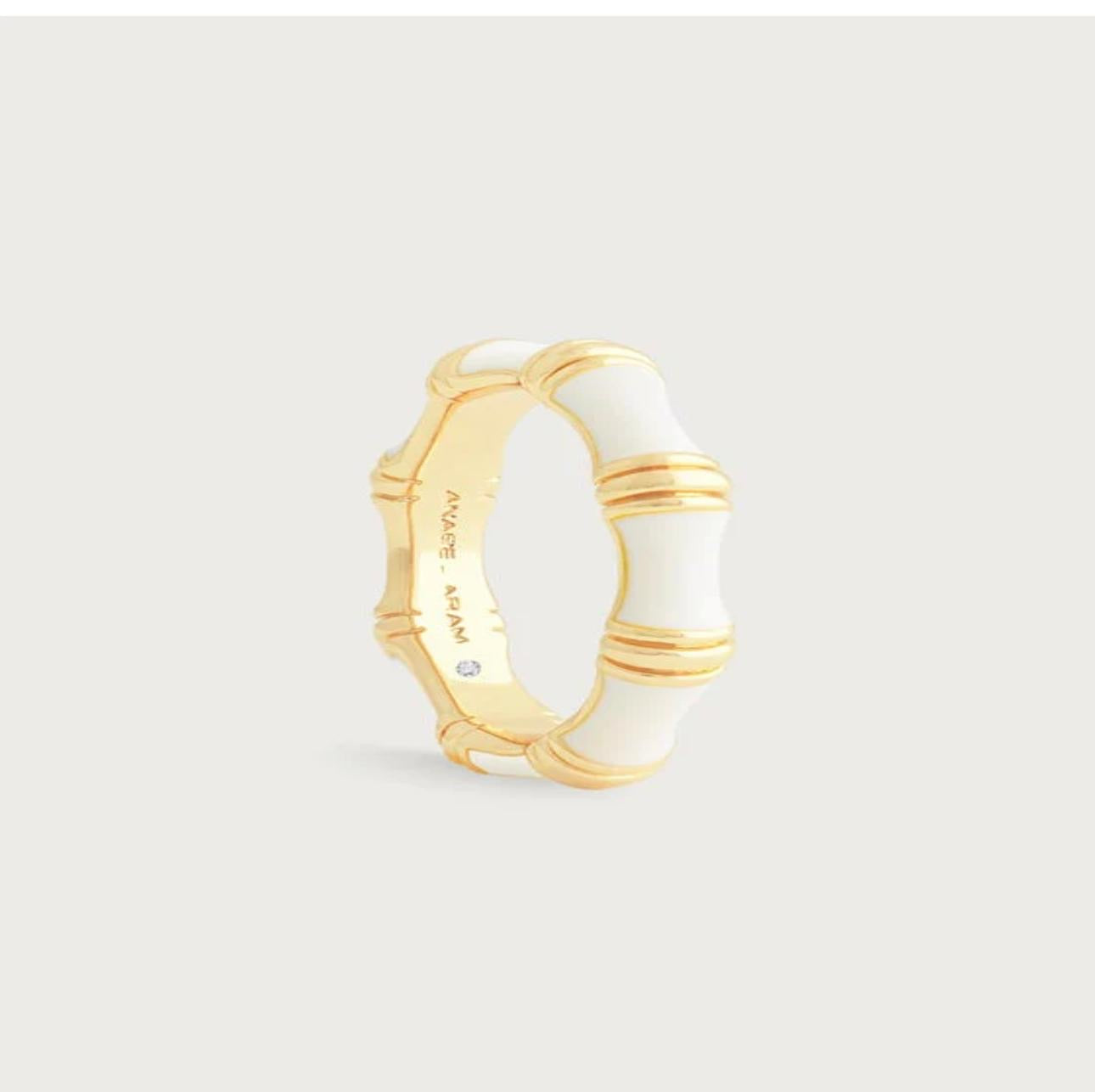 Bamboo Enameled Ring