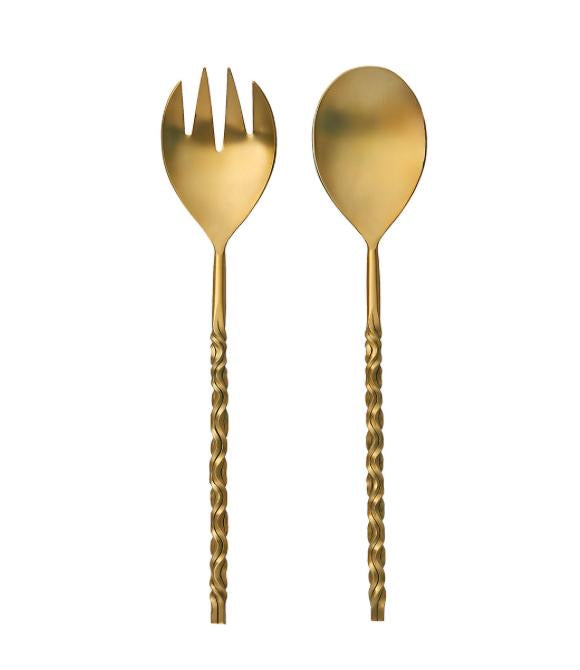 Gold Curls Salad Servers