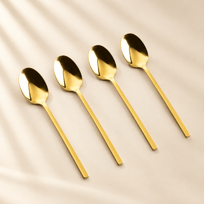 Shiny Gold Dip Spoons-4 Pc