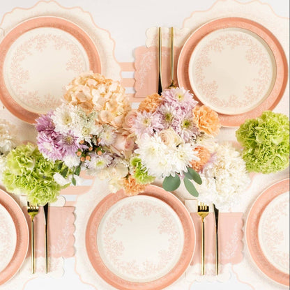 Floral Elegance Pink Dessert Plates 8pk