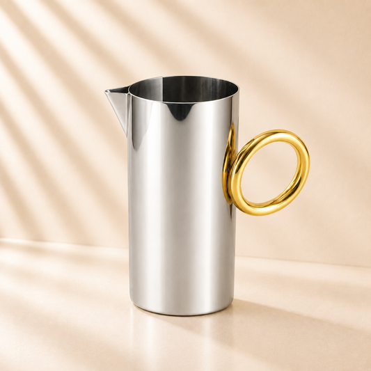 Sphere Pitcher With Gold Handle