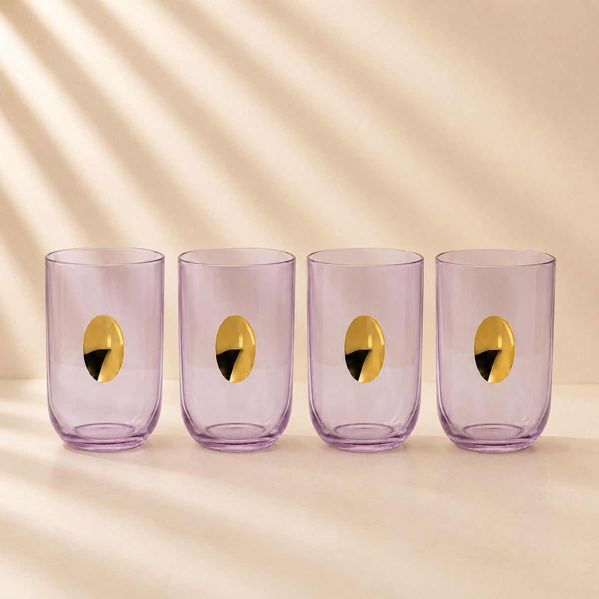 Aperitivo Tumbler w/ Gold Accent Peony Pink -Set of 4