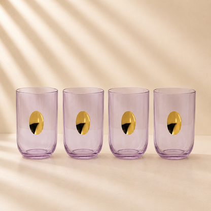 Aperitivo Tumbler w/ Gold Accent Peony Pink -Set of 4
