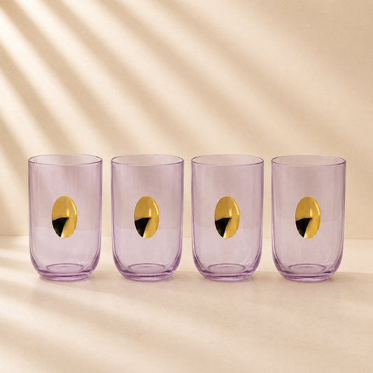 Aperitivo Tumbler w/ Gold Accent Peony Pink -Set of 4