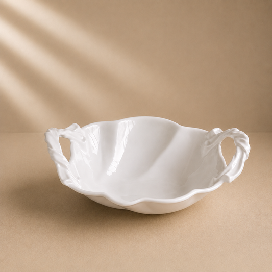 Vida Sasha White Round Large Bowl